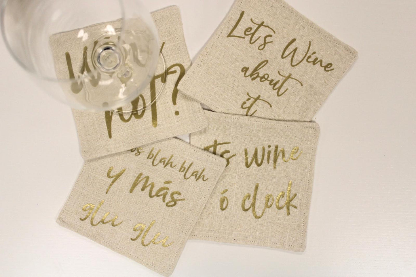 Coasters con frases "wine time"