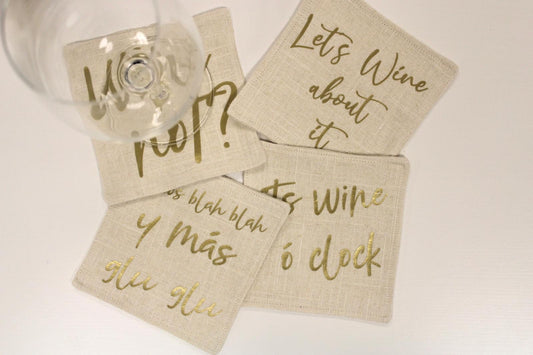 Coasters con frases "wine time"