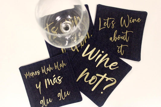 Coasters de Mahón con Frases "Wine Time"