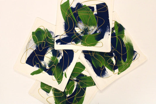 Coaster Pintados Verde/Azul