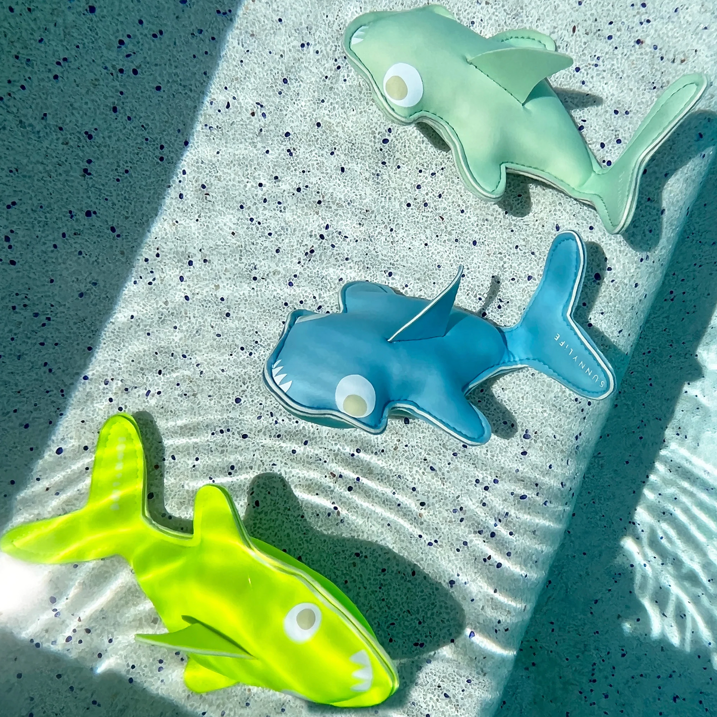 Salty the Shark Aqua Neon Yellow