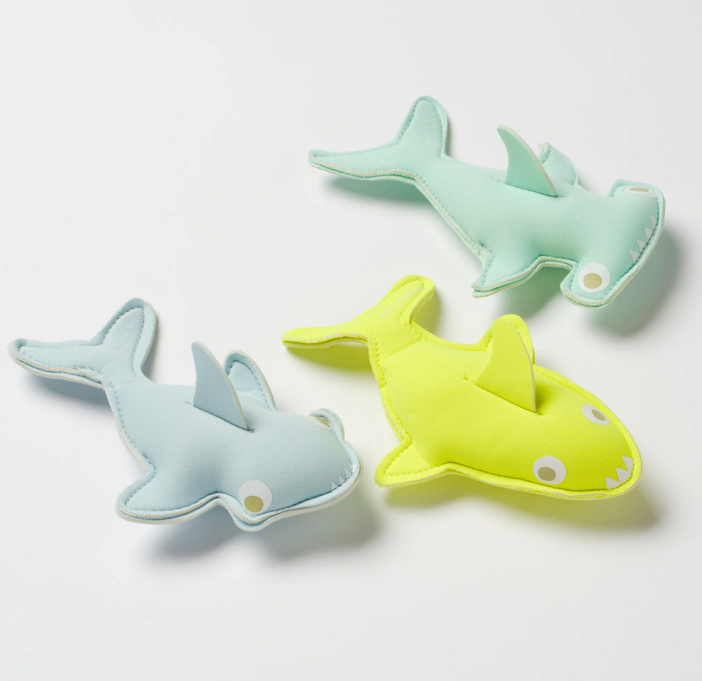 Salty the Shark Aqua Neon Yellow
