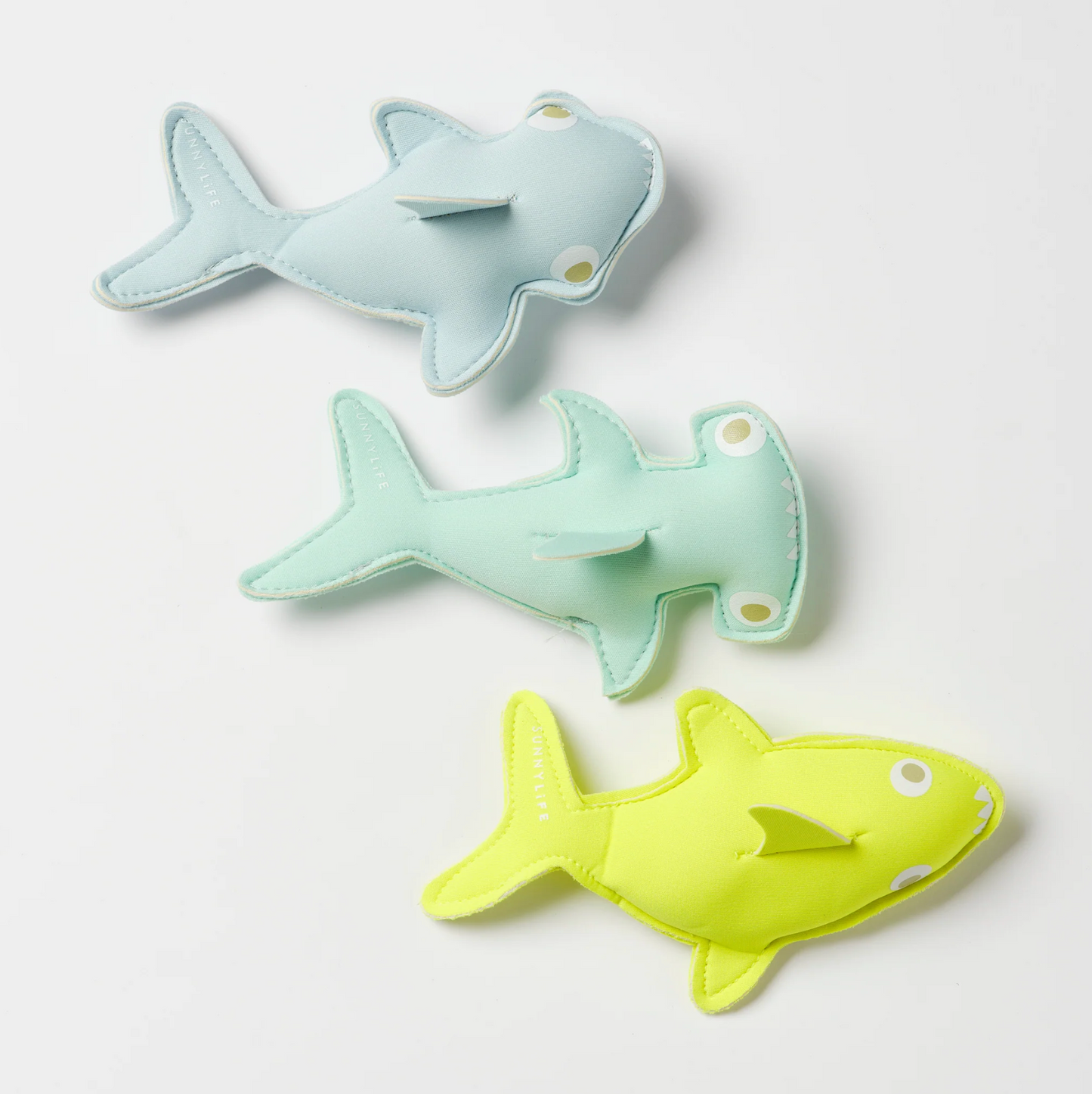 Salty the Shark Aqua Neon Yellow