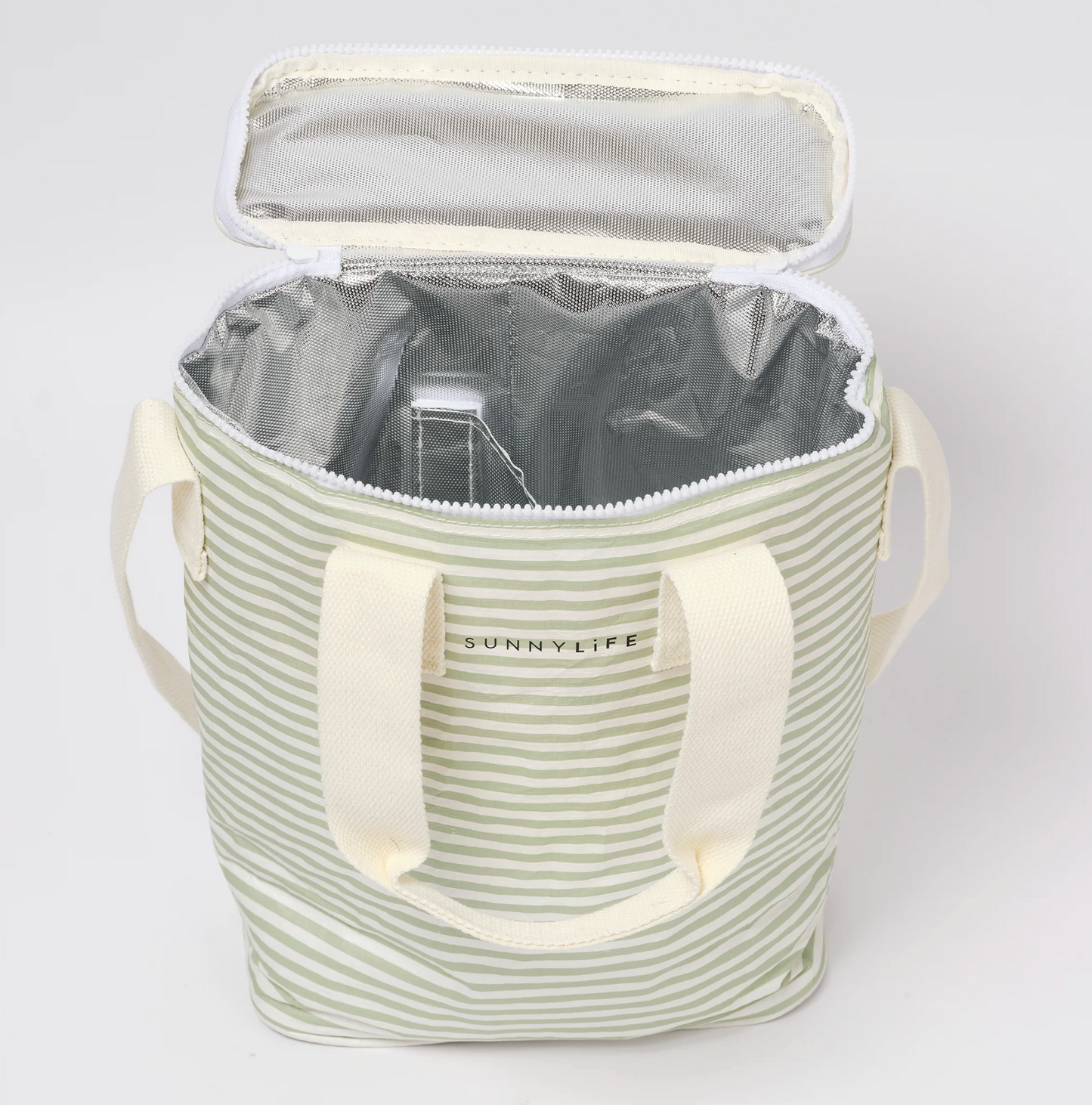 Light Cooler Drinks Bag La Palma Sage Stripe