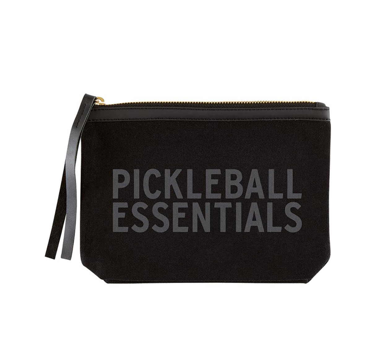 Pickleball Essentials Black Canvas Pouch