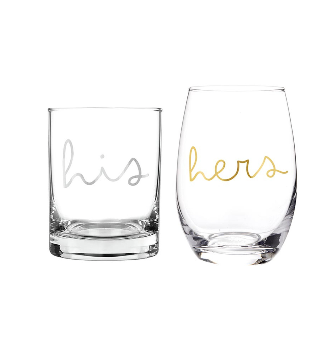 Stemless Wine Glassware Set - His/Hers