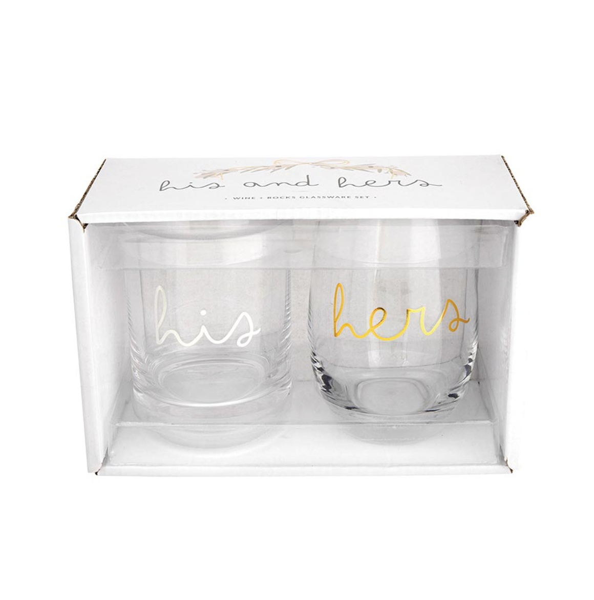 Stemless Wine Glassware Set - His/Hers