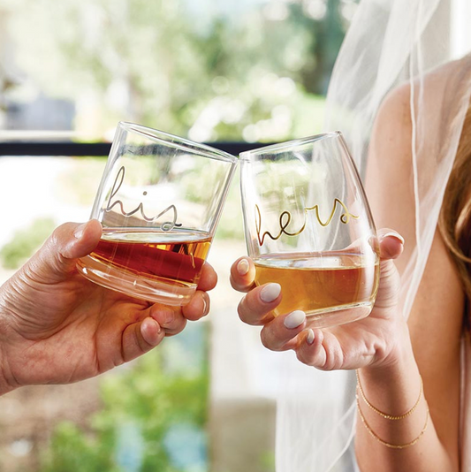 Stemless Wine Glassware Set - His/Hers