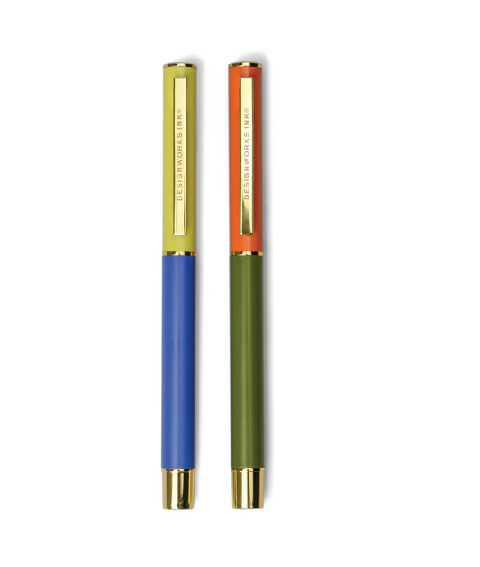 Color Block Pens - Cobalt + Army Green