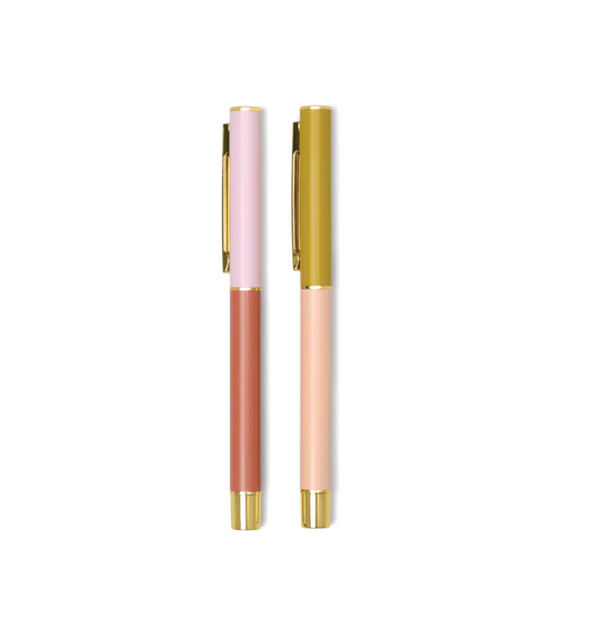 Color Block Pens - Set of 2 - Rosewood + Blush