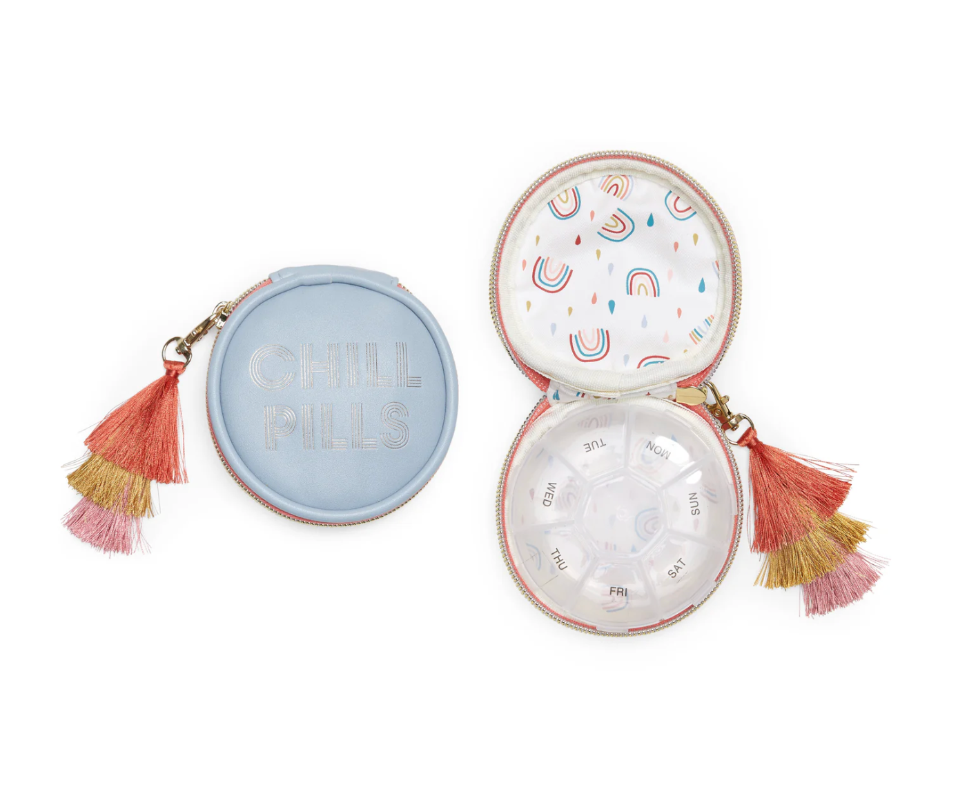 Travel Pill Case with Tassel - "Chill Pills"