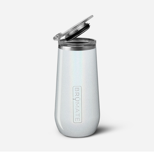 CHAMPAGNE FLUTE 12OZ | Glitter White