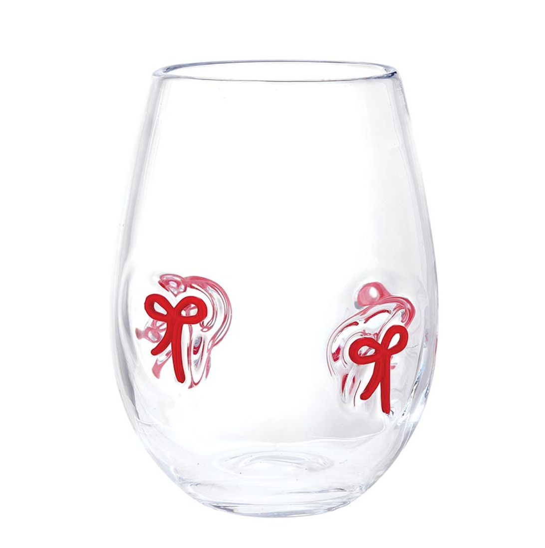 Icon Wine Glass - Red Bow