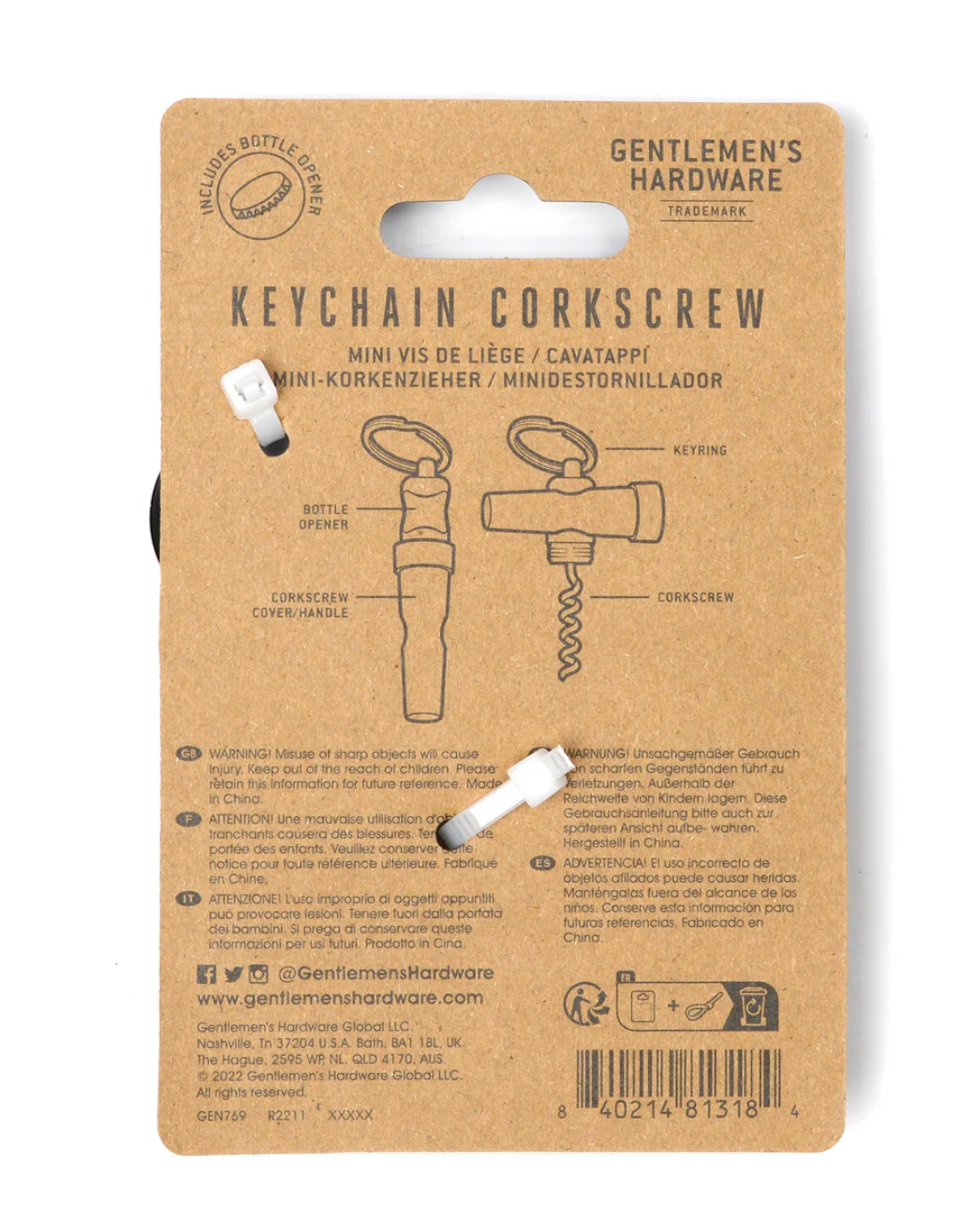 Keychain Corkscrew