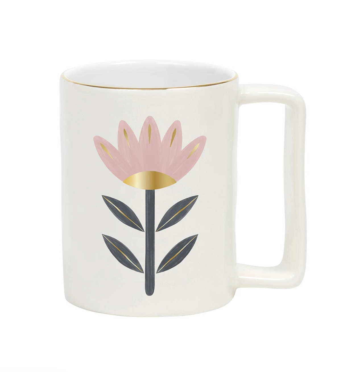 Gold Foil Mug - Flower