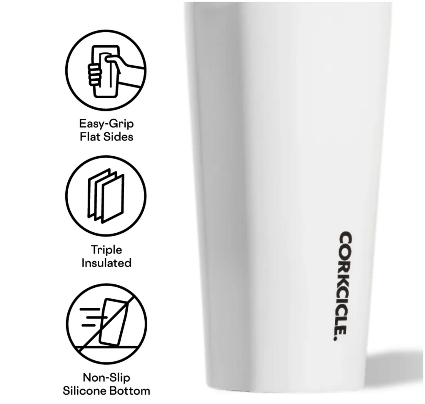 Corkcicle Gloss White tumbler 16oz