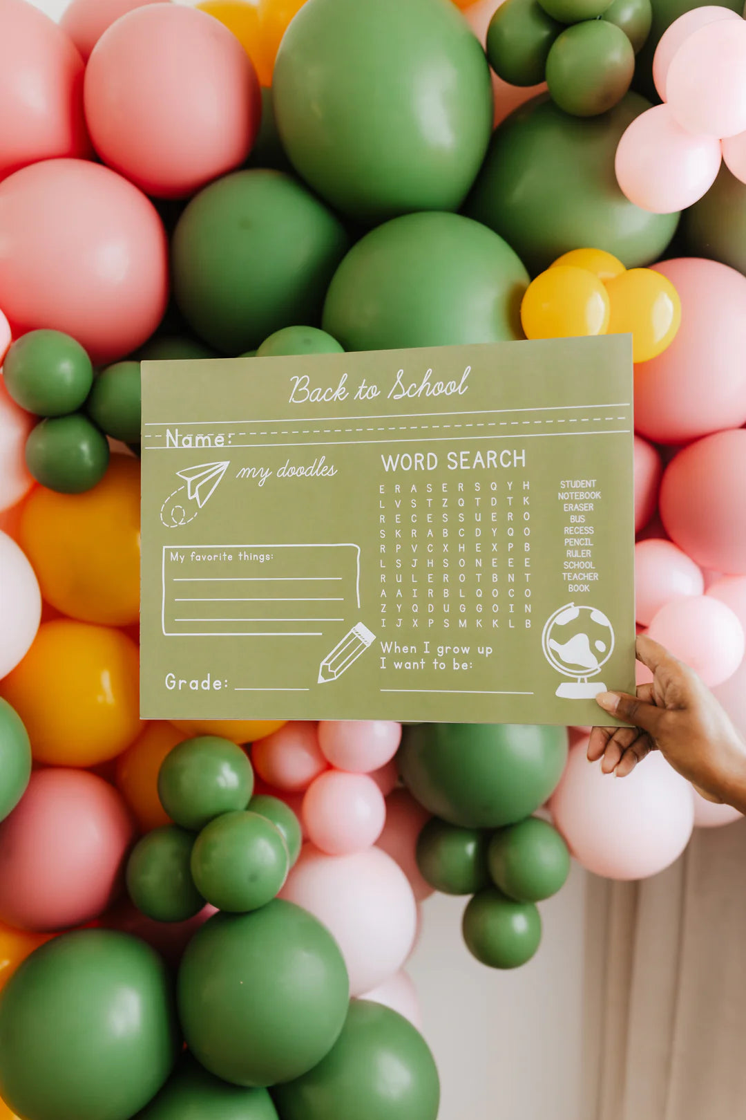 BACK TO SCHOOL GREEN CHALKBOARD PLACEMAT