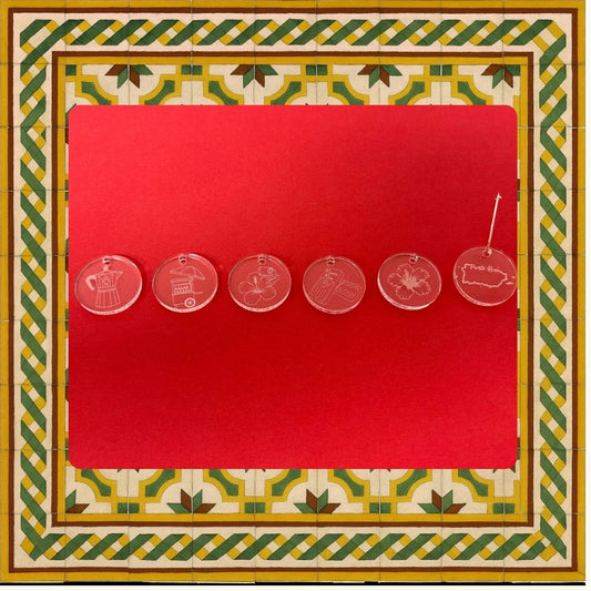 Tropical Set Wine Charms