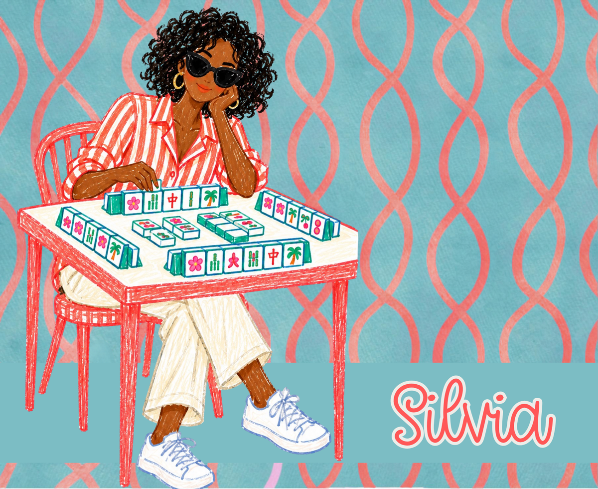 Personalized Mahjong Card Cover - Silvia