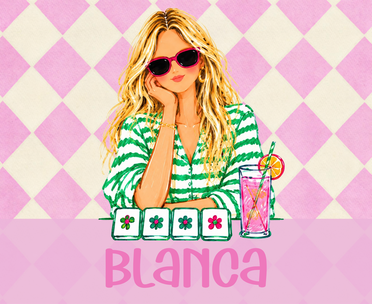 Personalized Mahjong Card Cover - Blanca