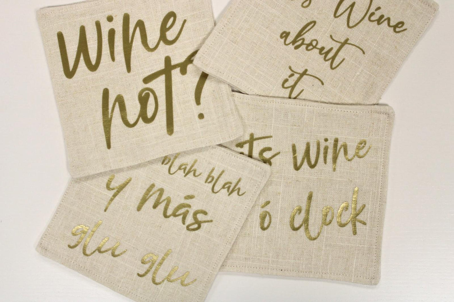 Coasters con frases "wine time"
