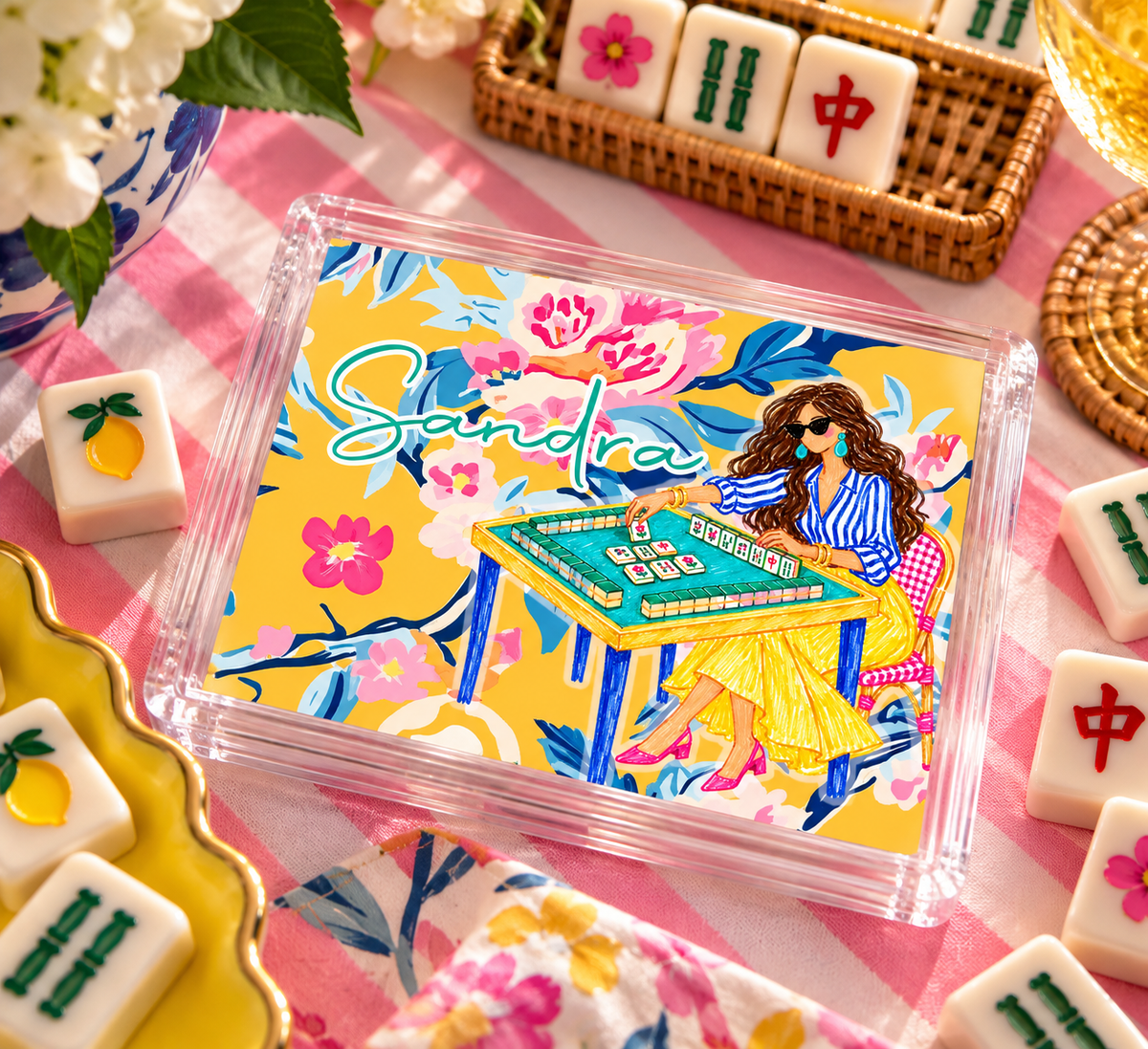 Personalized Mahjong Card Cover -Sandra