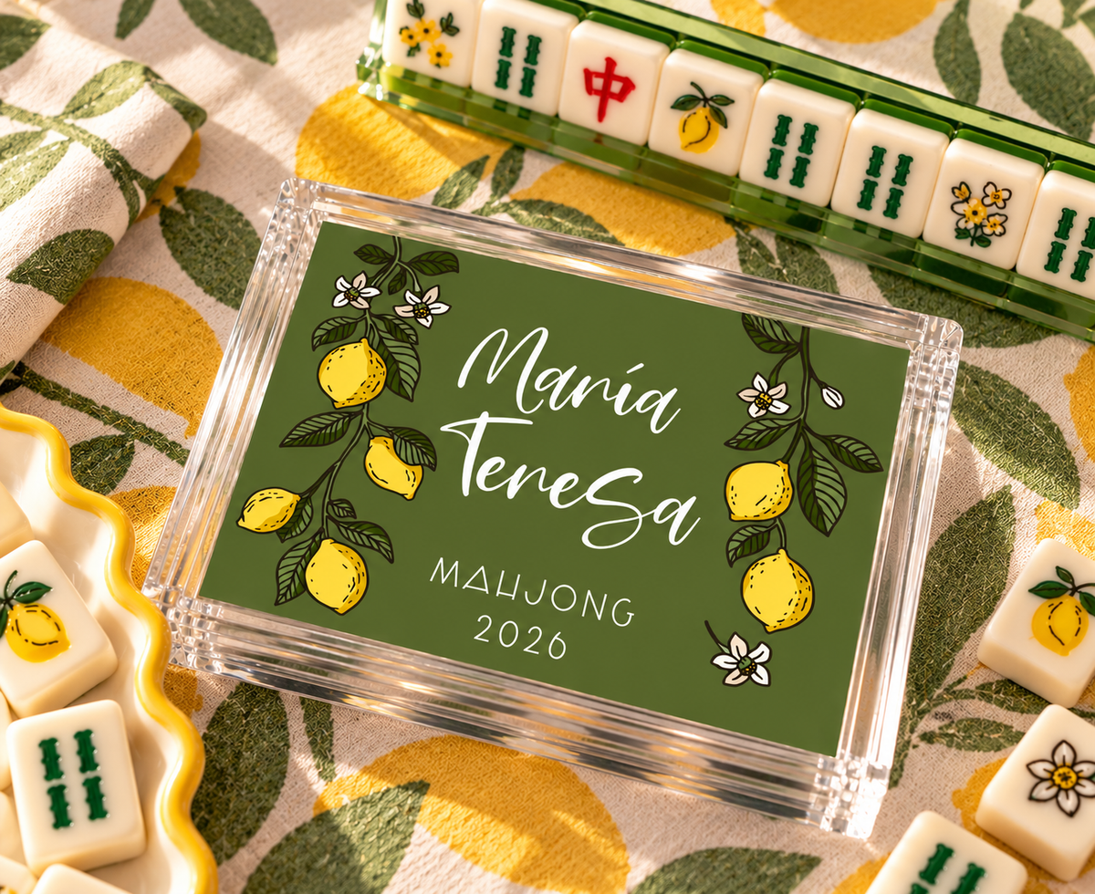 Personalized Mahjong Card Cover -Maria Teresa
