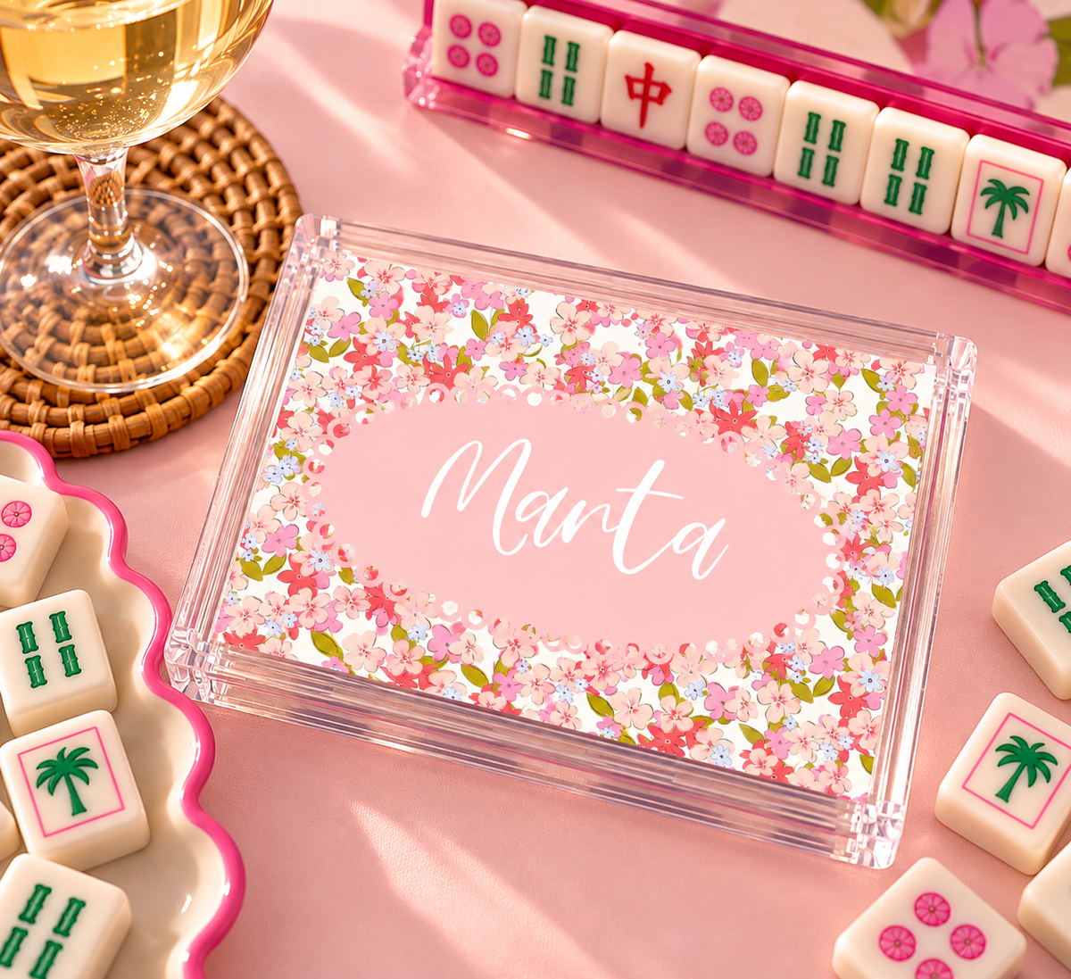 Personalized Mahjong Card Cover -Marta Flores