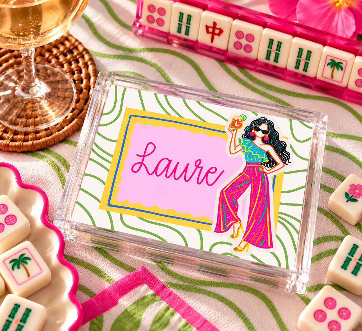 Personalized Mahjong Card Cover -Laure