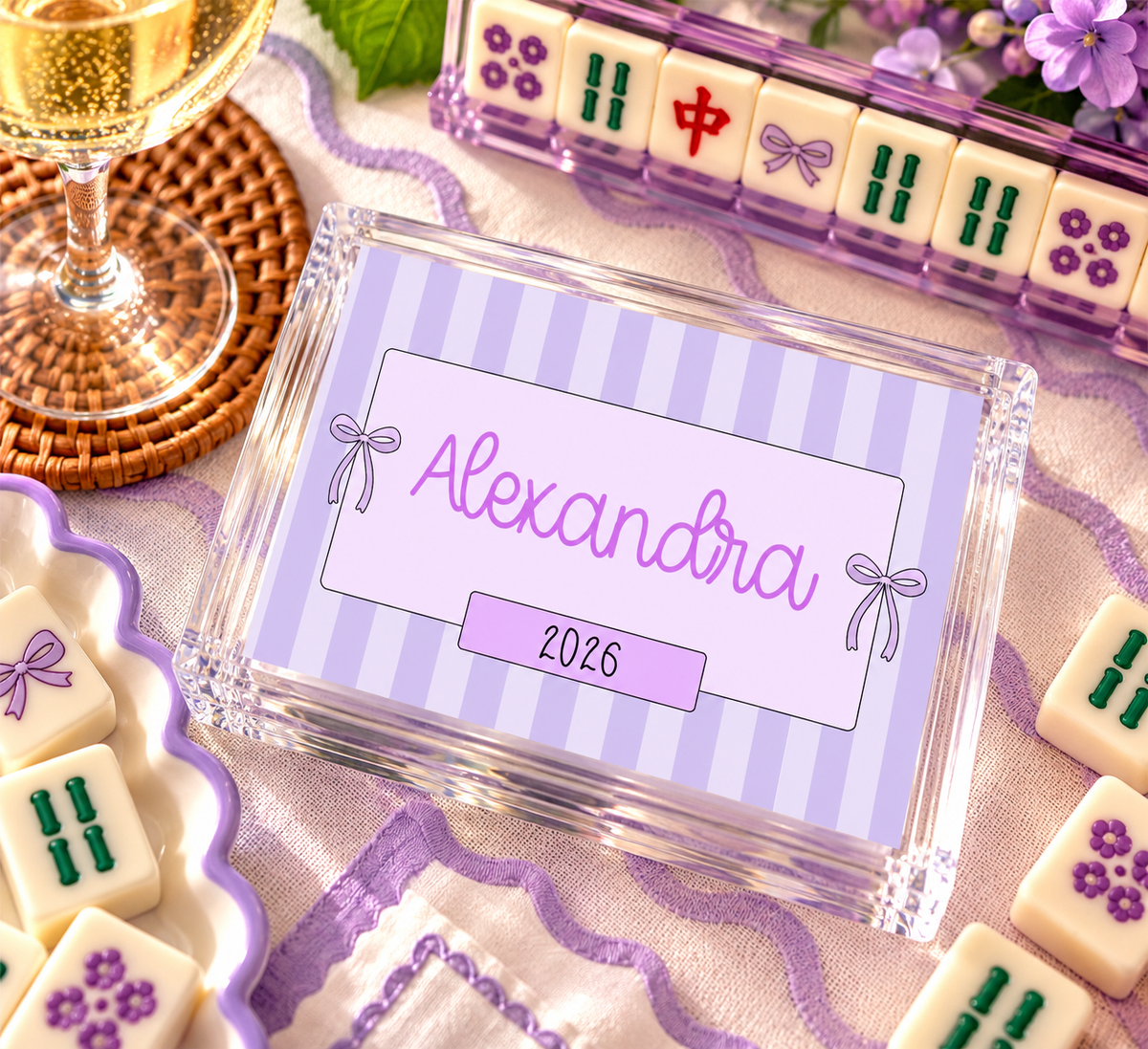 Personalized Mahjong Card Cover - Alexandra