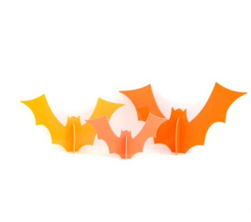 Halloween Orange Set Acrylic Bat Decorations