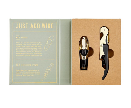 Wine Serving Set Book Box - Just Add Wine