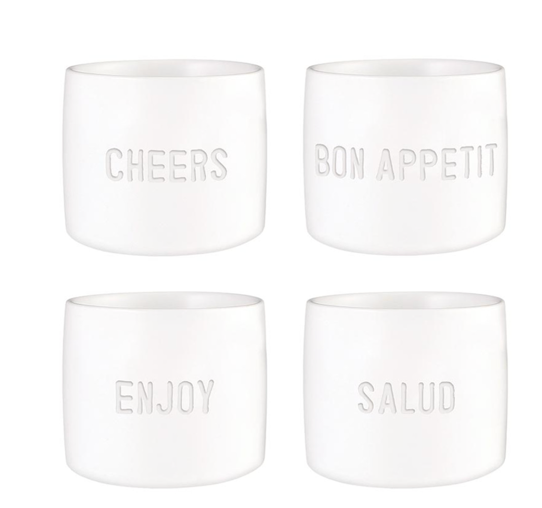 Ceramic Napkin Rings - Bon Appetit - Set of 4