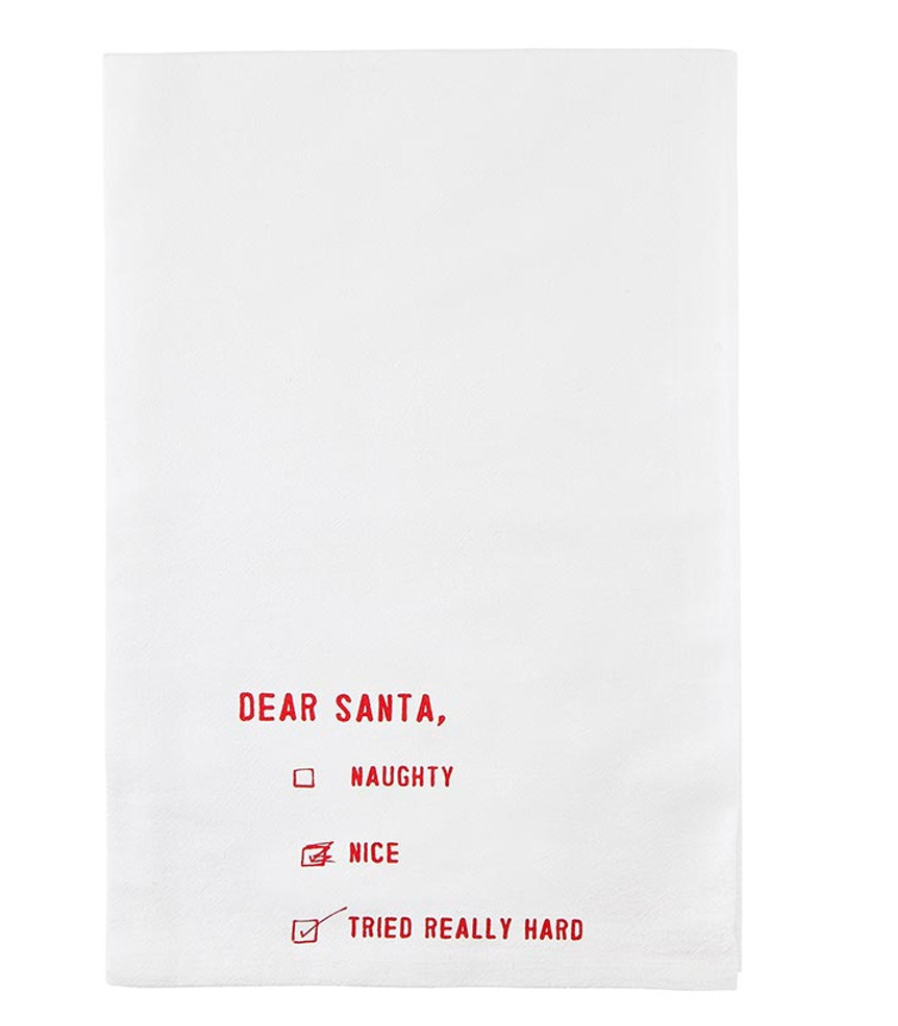 Dear Santa Checklist Tea Towel