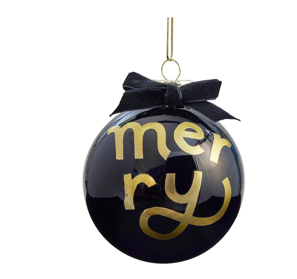 Merry - Glass Ornament