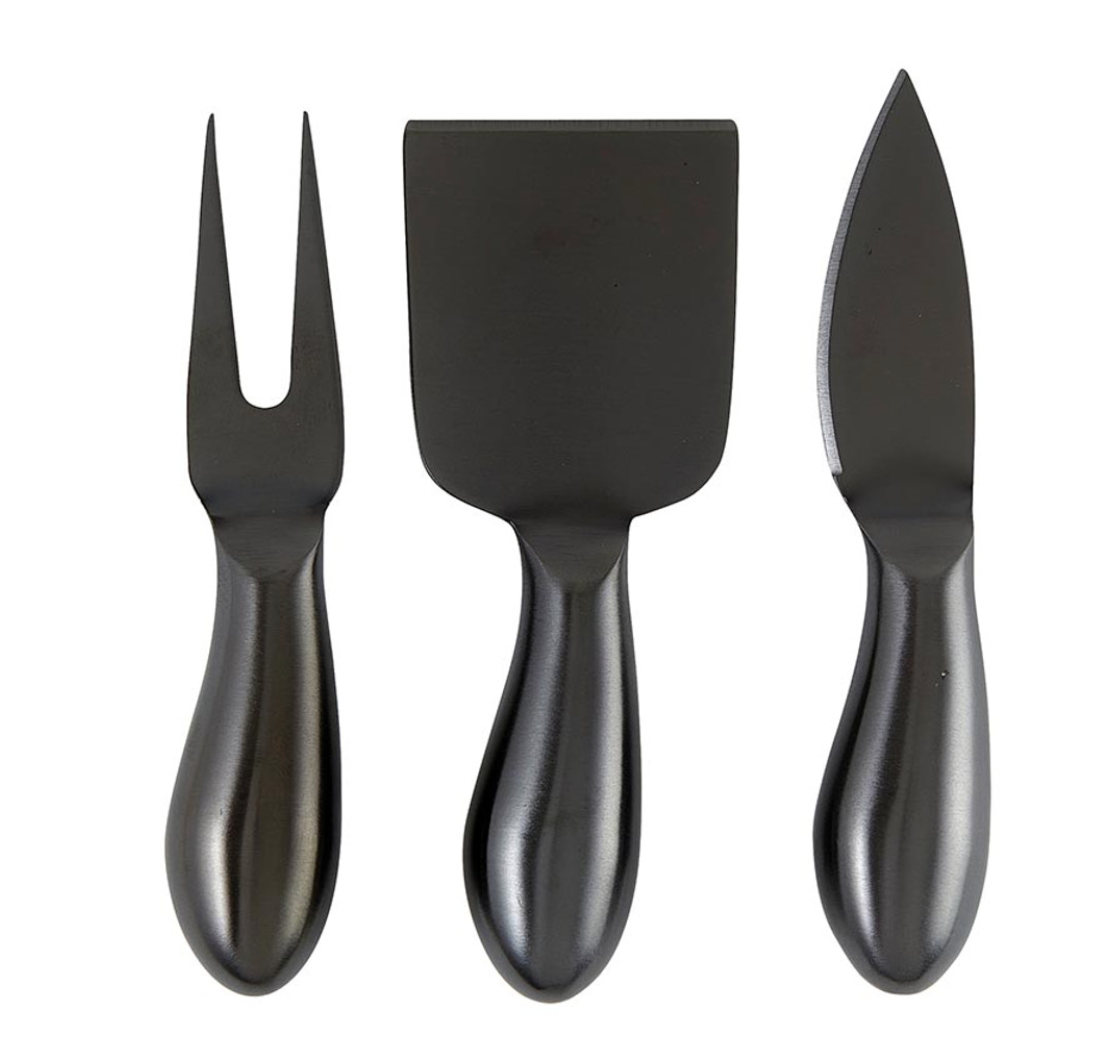 Black Gourmet Cheese Knives Book Box