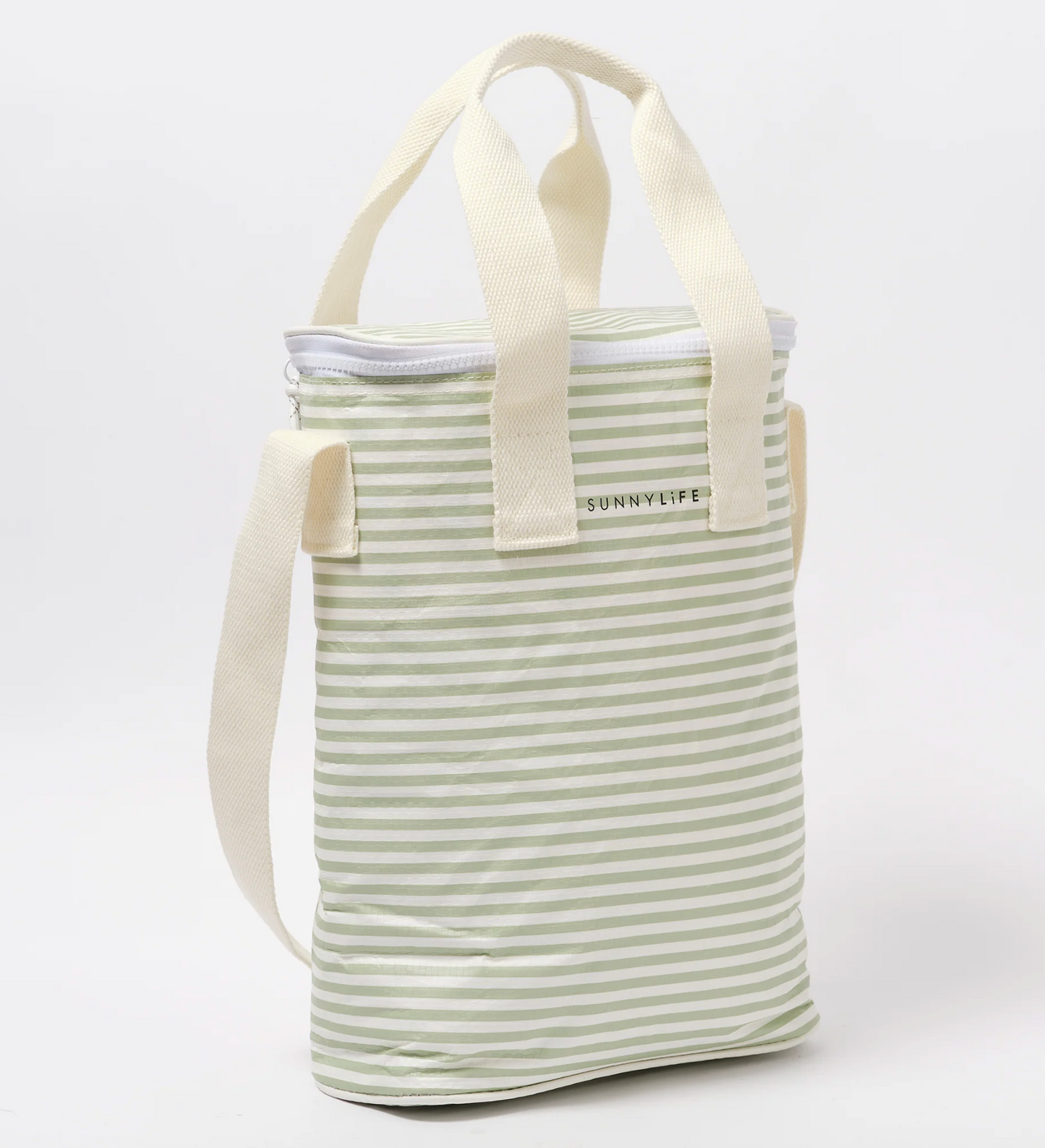 Light Cooler Drinks Bag La Palma Sage Stripe
