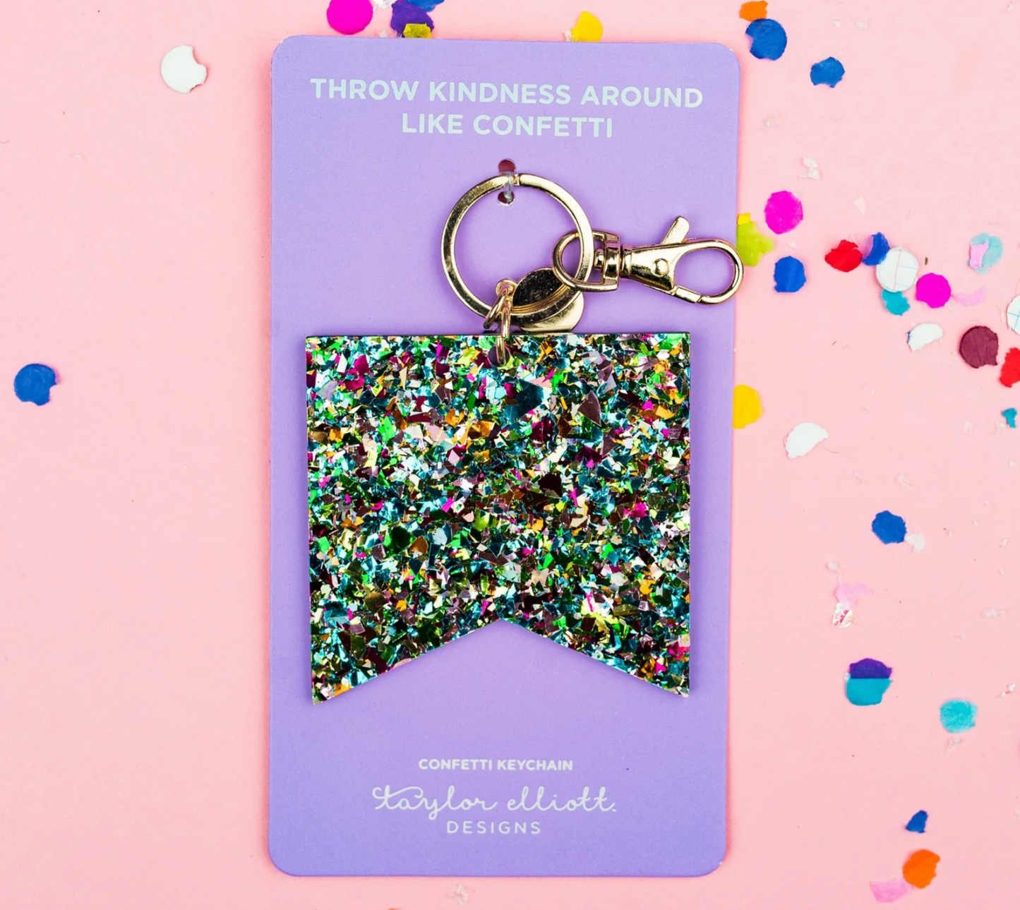 Confetti Banner Keychain