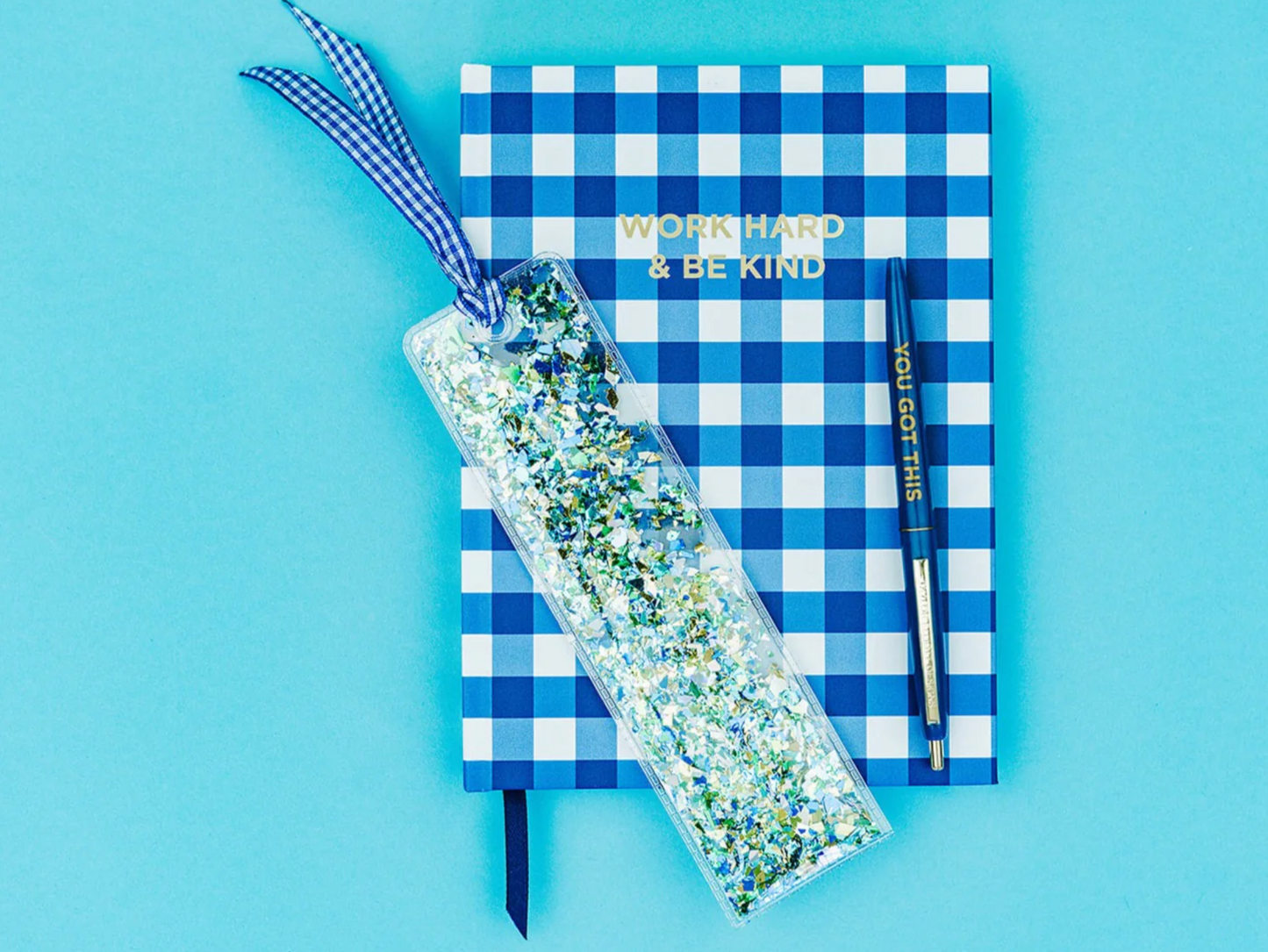 Blue/Green Confetti Bookmark