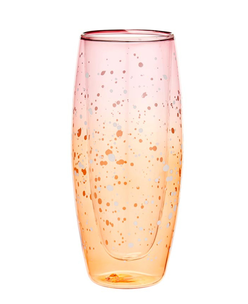 Double-Wall Champagne Glass - Paint Splatter