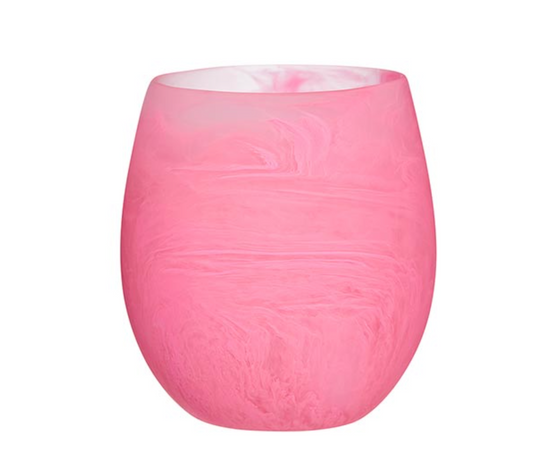 Resin Stemless Wine Glass - Pink