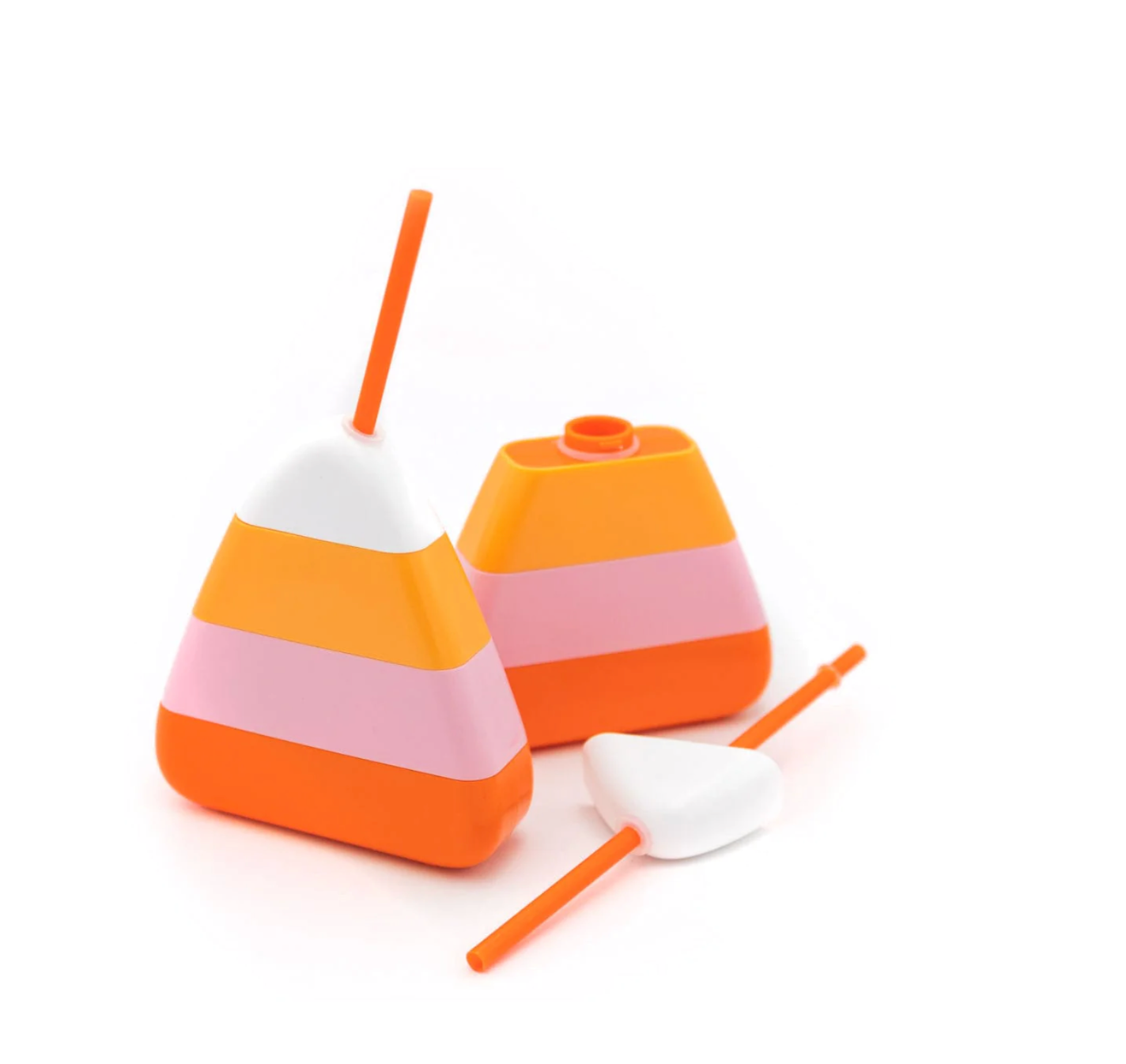 Candy corn sipper with straws