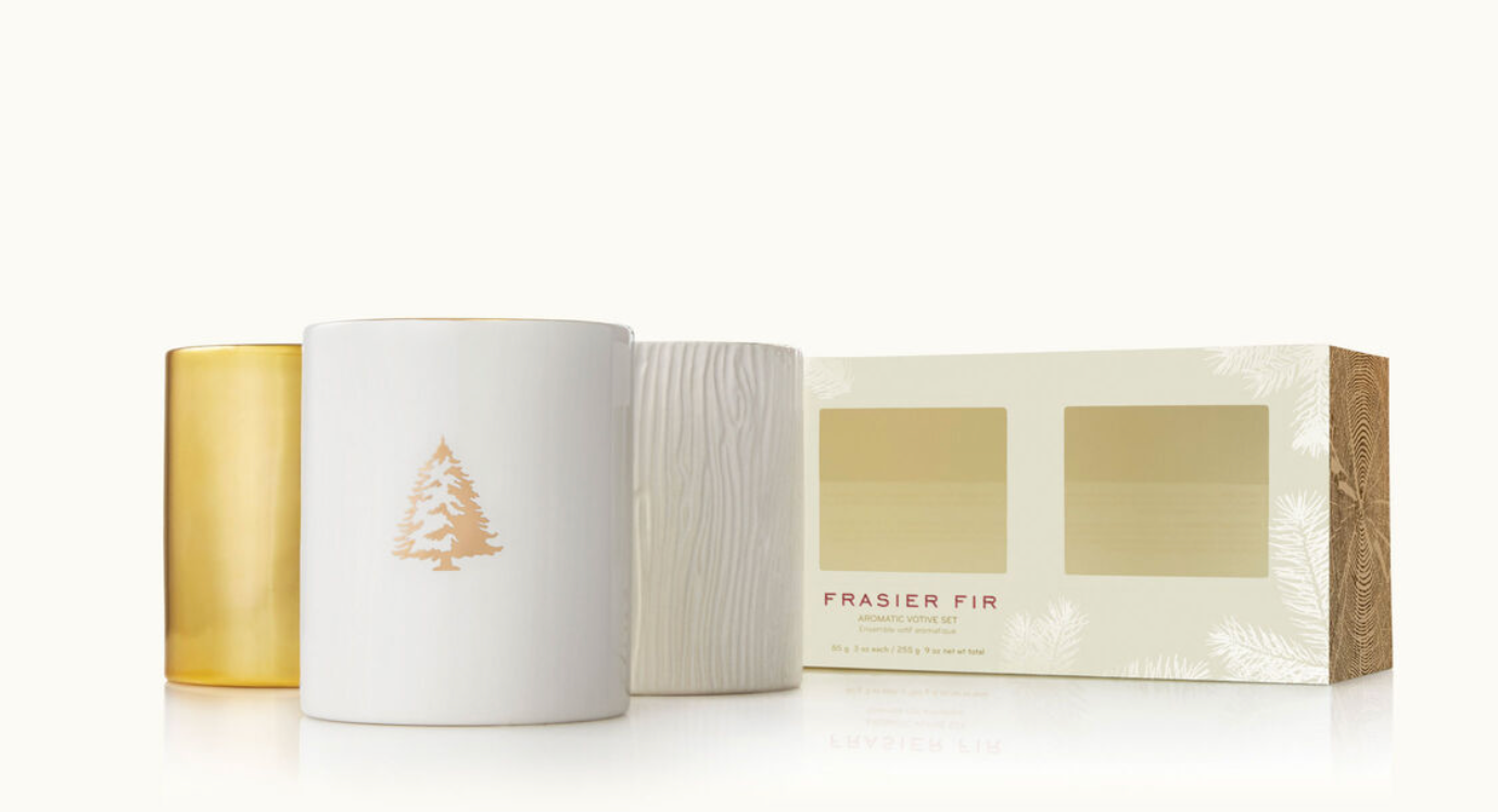 Frasier Fir Gilded Poured Candle Trio Set