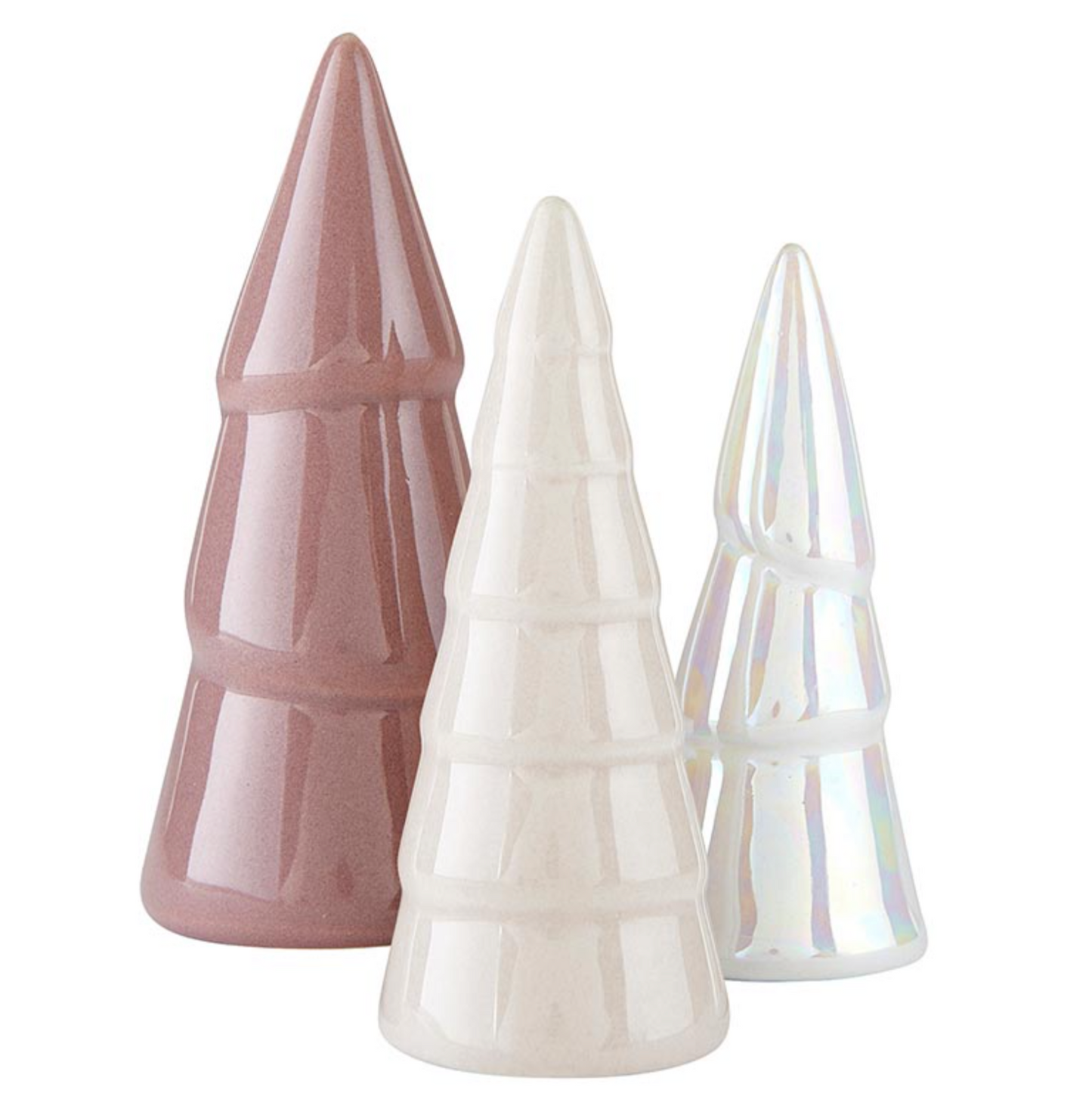 Holiday Ceramic Tree Set - Blush - Set of 3