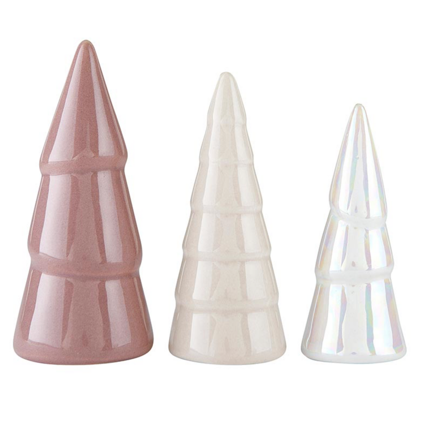 Holiday Ceramic Tree Set - Blush - Set of 3