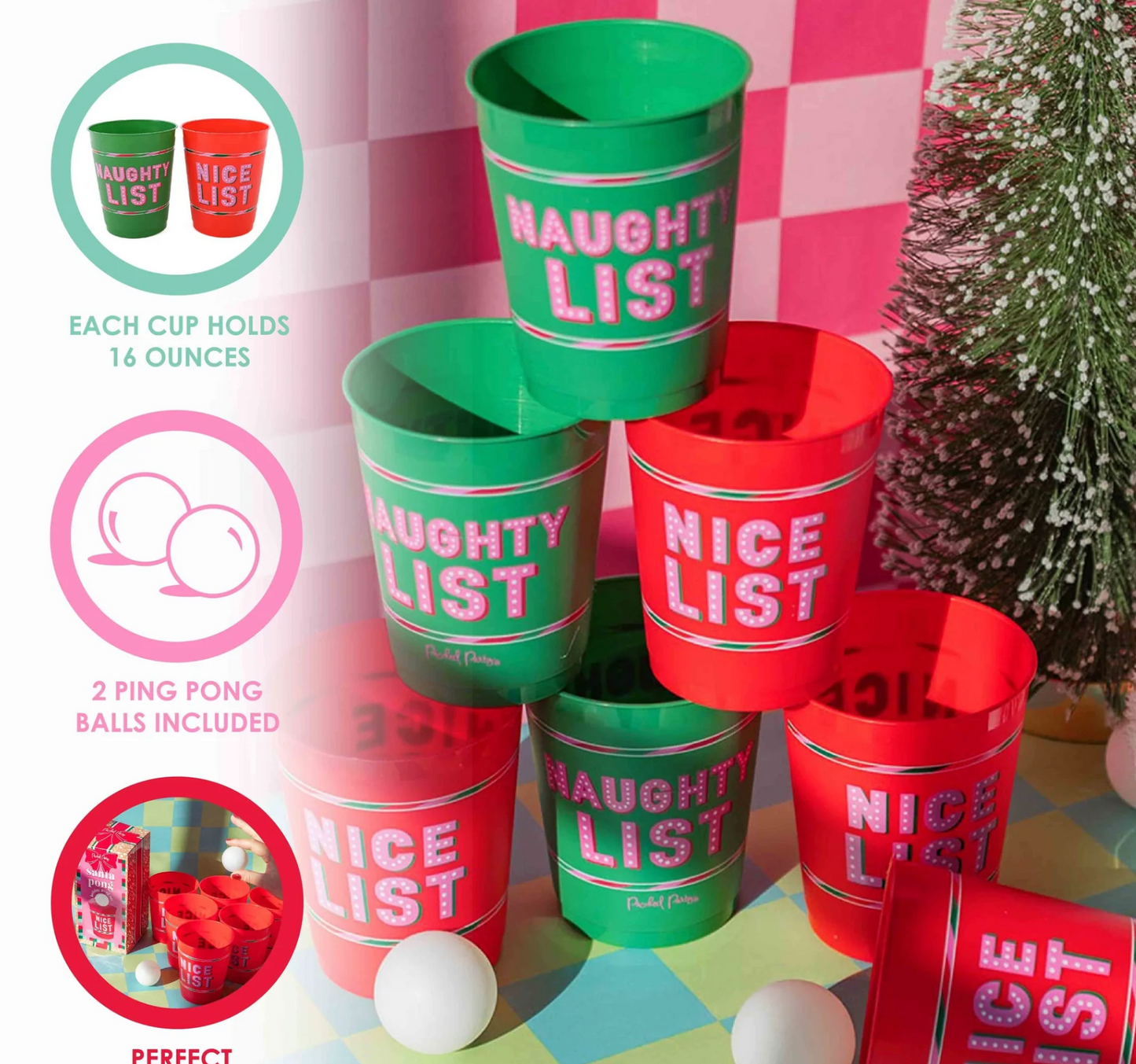 Naughty vs. Nice Holiday Party Pong Set