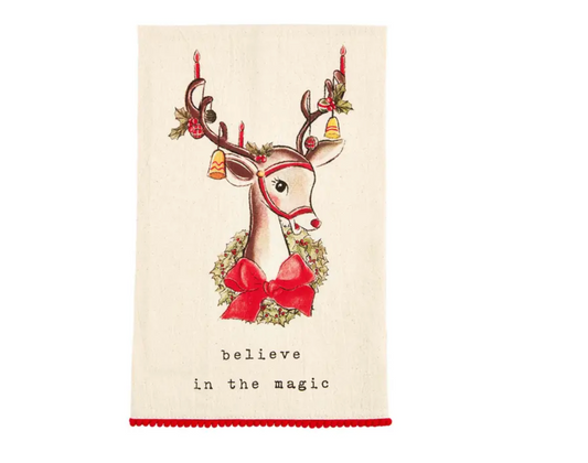 REINDEER BELL HAND TOWEL