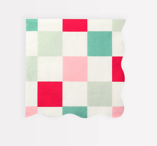 Multi Check Small Napkins (x 16)