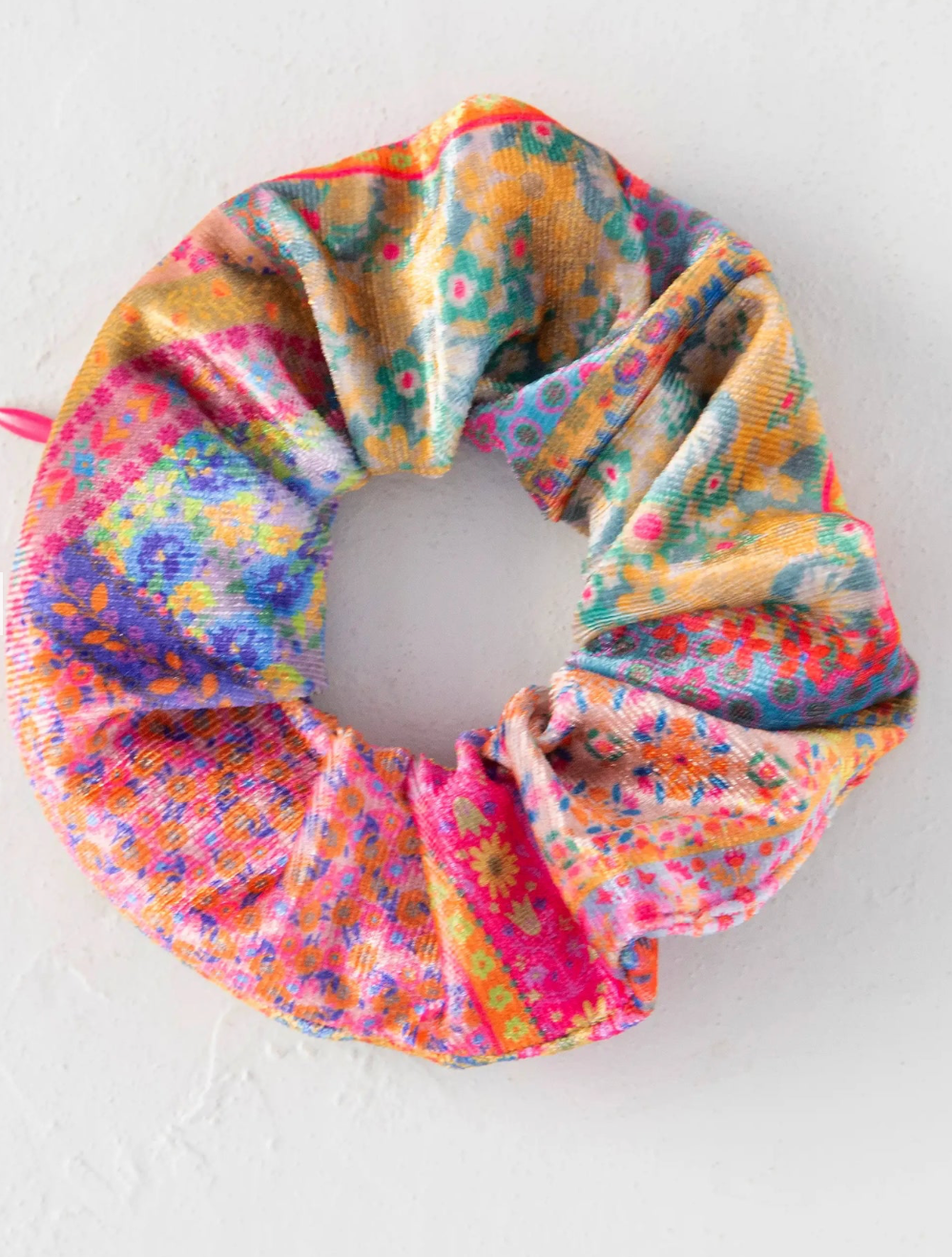 Hideaway Scrunchie - Folk Flower Patchwork