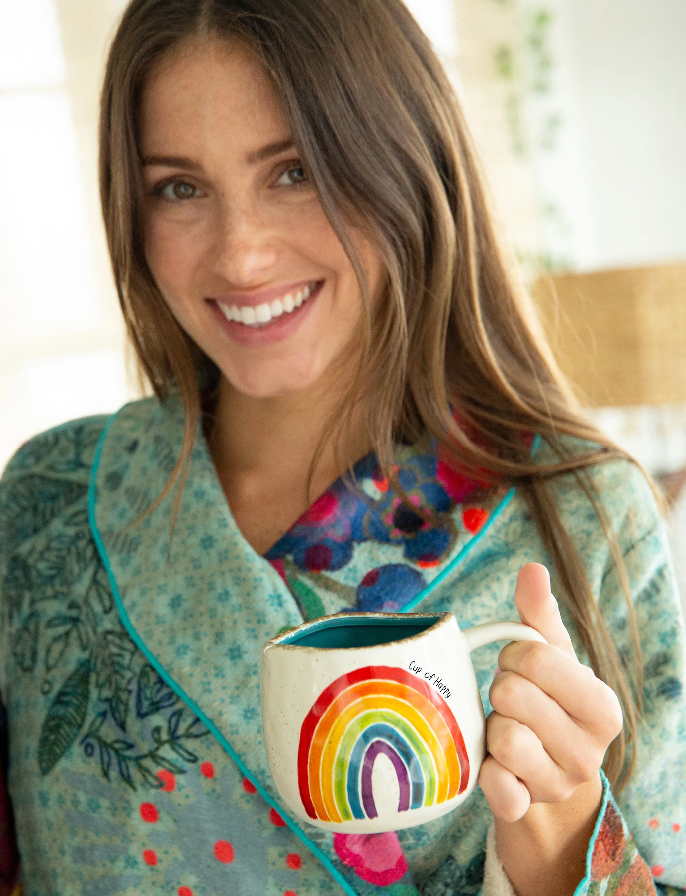 Artisan Rainbow Coffee Mug - Cup of Happy